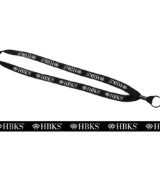 5/8" Polyester Shoelace Lanyard with Metal Crimp & Split-Ring-HBKS