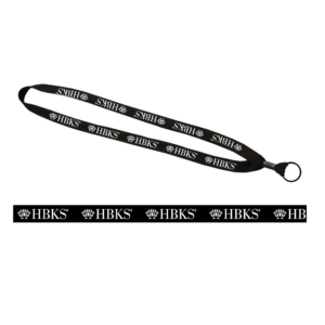 5/8" Polyester Shoelace Lanyard with Metal Crimp & Split-Ring-HBKS