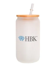 16oz Matte Glass Tumbler w/ Straw - HBK