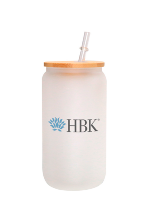 16oz Matte Glass Tumbler w/ Straw - HBK